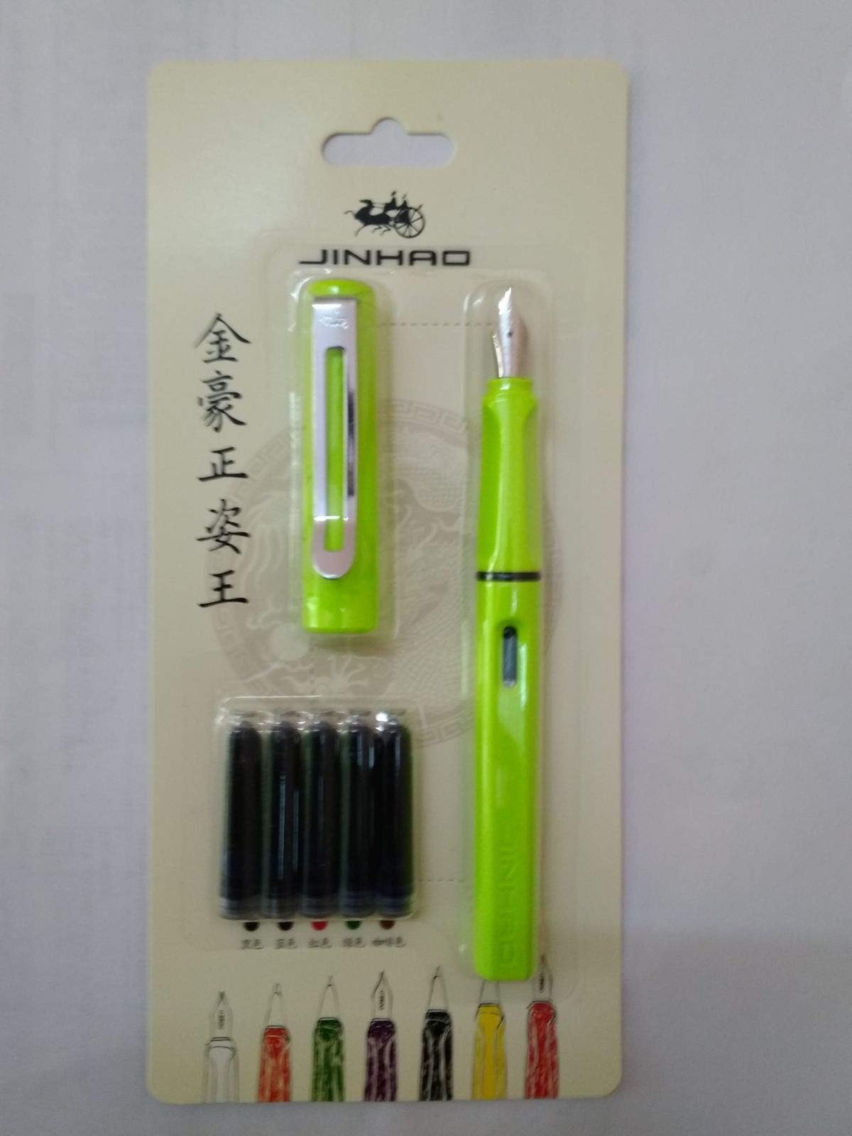 ONKAR CROSSFIRE-0015 A BEAUTIFUL FOUNTAIN PEN IN GREEN COLOR WITH FOUR INK CARTAGE FREE SPECIALLY PACKED IN ATTRACTIVE GIFT BOX THE PEN IS PERFECT GIFT FOR SOMEONE SPECIAL.