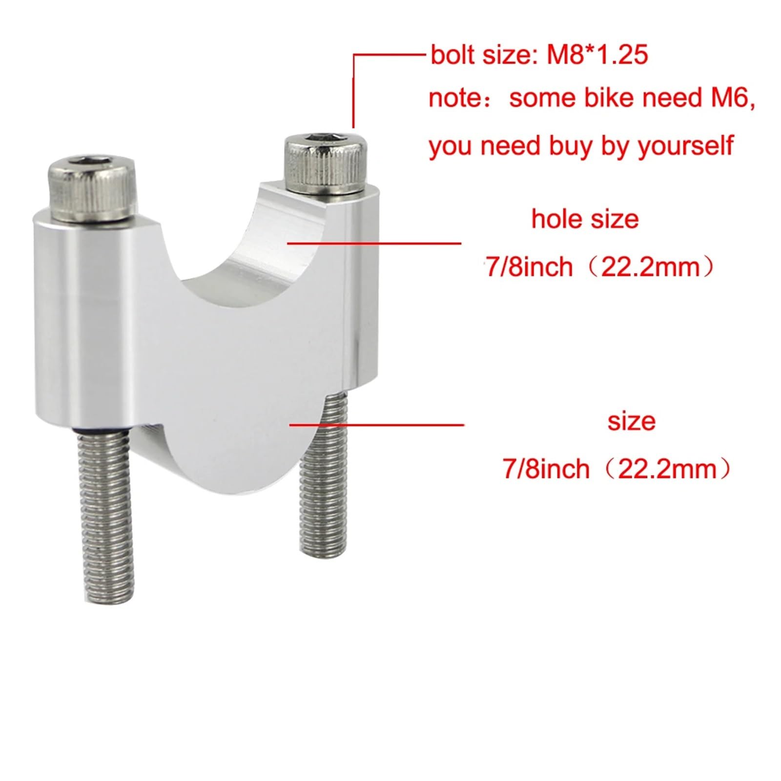 Riser Guidon Pour CRF150 CRF230L CRF250L XR250R XR600R XR650L Moto 22mm 7/8 "barre De Montage De Guidon Avec Pinces (Color