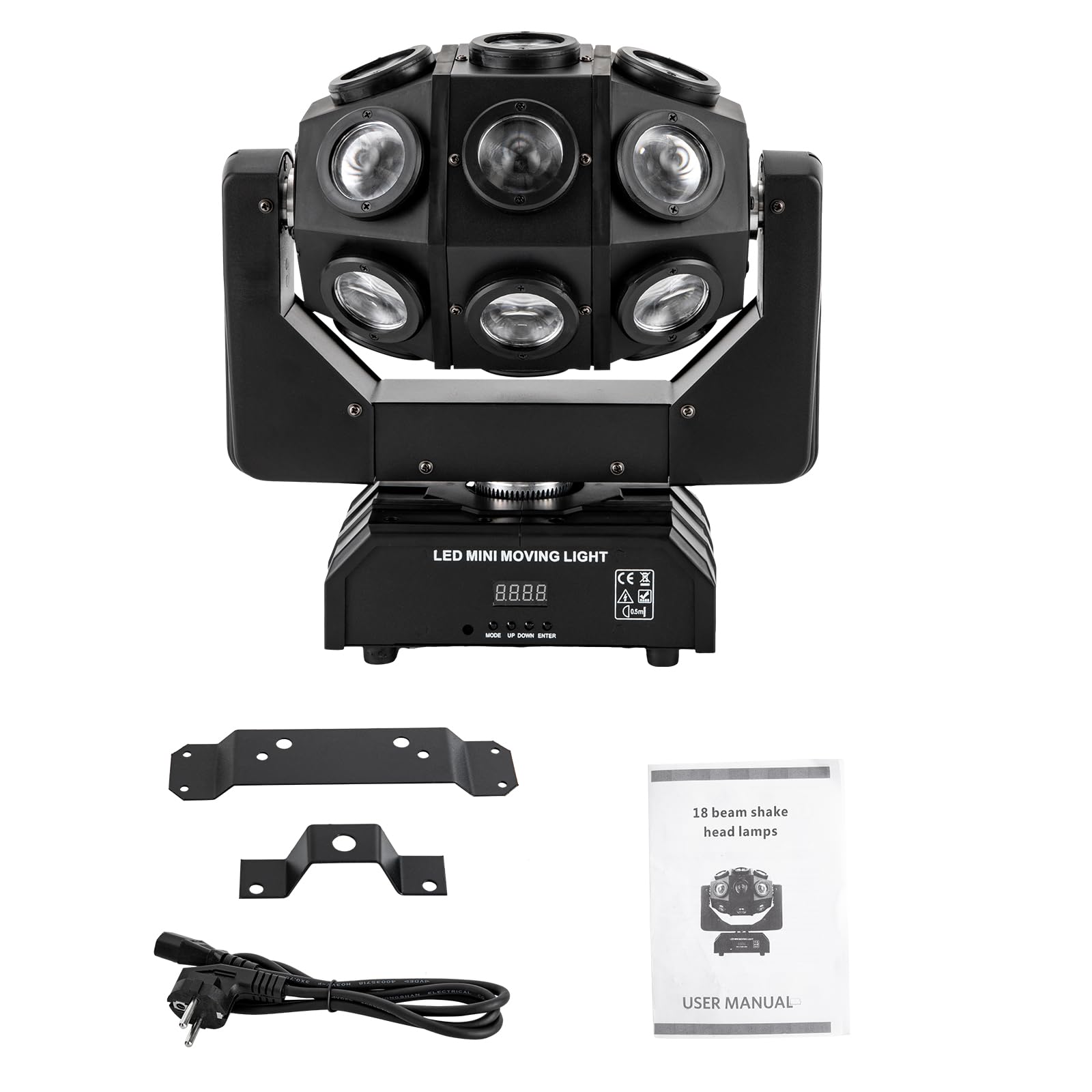 Luz de discoteca para fiestas, LED con cabeza móvil, luz RGB para DJ, proyector controlado por música, luces de discoteca, reflector de efectos DMX, para KTV, reunión familiar, boda, cumpleaños