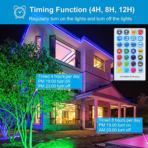 2 Pack Par38 Flood Light Bulbs Outdoor 30W, Led Color Changing Spotlight Waterproof, 100W Equivalent, Timing, Remote, Dimmable Colored Porch Light E26 For Holiday Halloween Christmas Party Decoration #TOP3