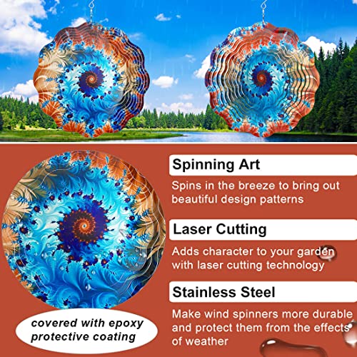 Mandala Wind Spinner,Kinetic 3D Weird Metal Outdoor Spinning Ornaments,6 In Small Wind Sculptures & Spinners Indoor Garden Yard Art Decor,Stainless Steel Multicolor Wind Catchers Hanging Decoration #TOP3