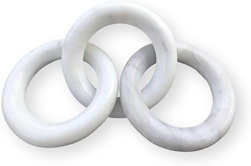 Decoración de eslabones de cadena de mármol  Decoración elegante y única de mesa auxiliar para sala de estar  Decoración de mármol, decoración de