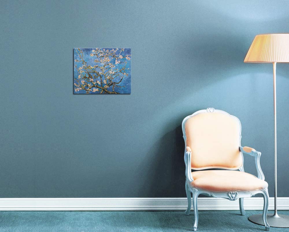 1art1 Vincent Van Gogh Poster Stampa Artistica su Tela Ramo di Mandorlo in Fiore, 1890 Quadro da Parete sulla Barella | Murale XXL | Immagine 50x40 cm