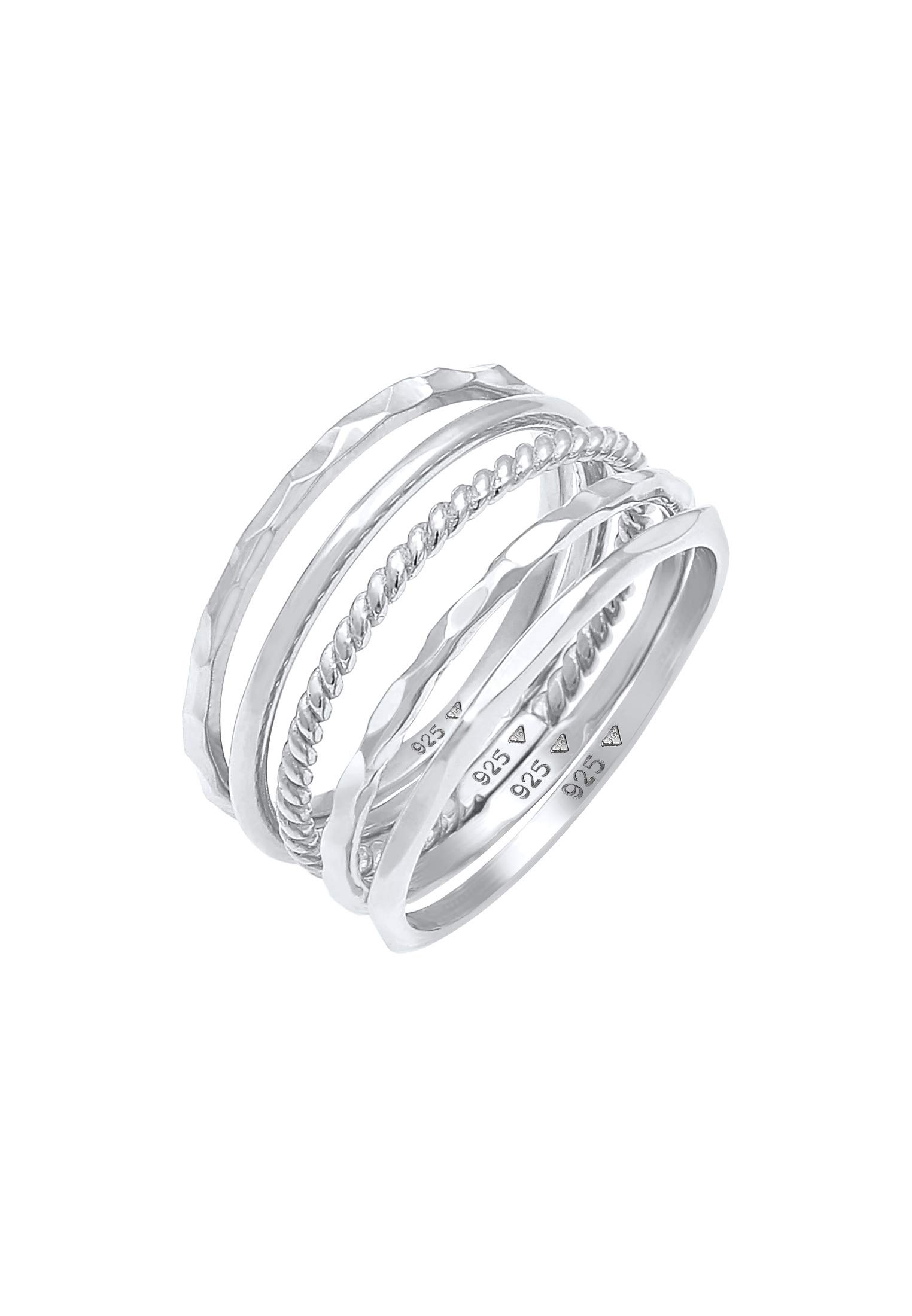 Elli Ring Damen Set Stacking Minimal Trend Blogger Basic 925 Silber