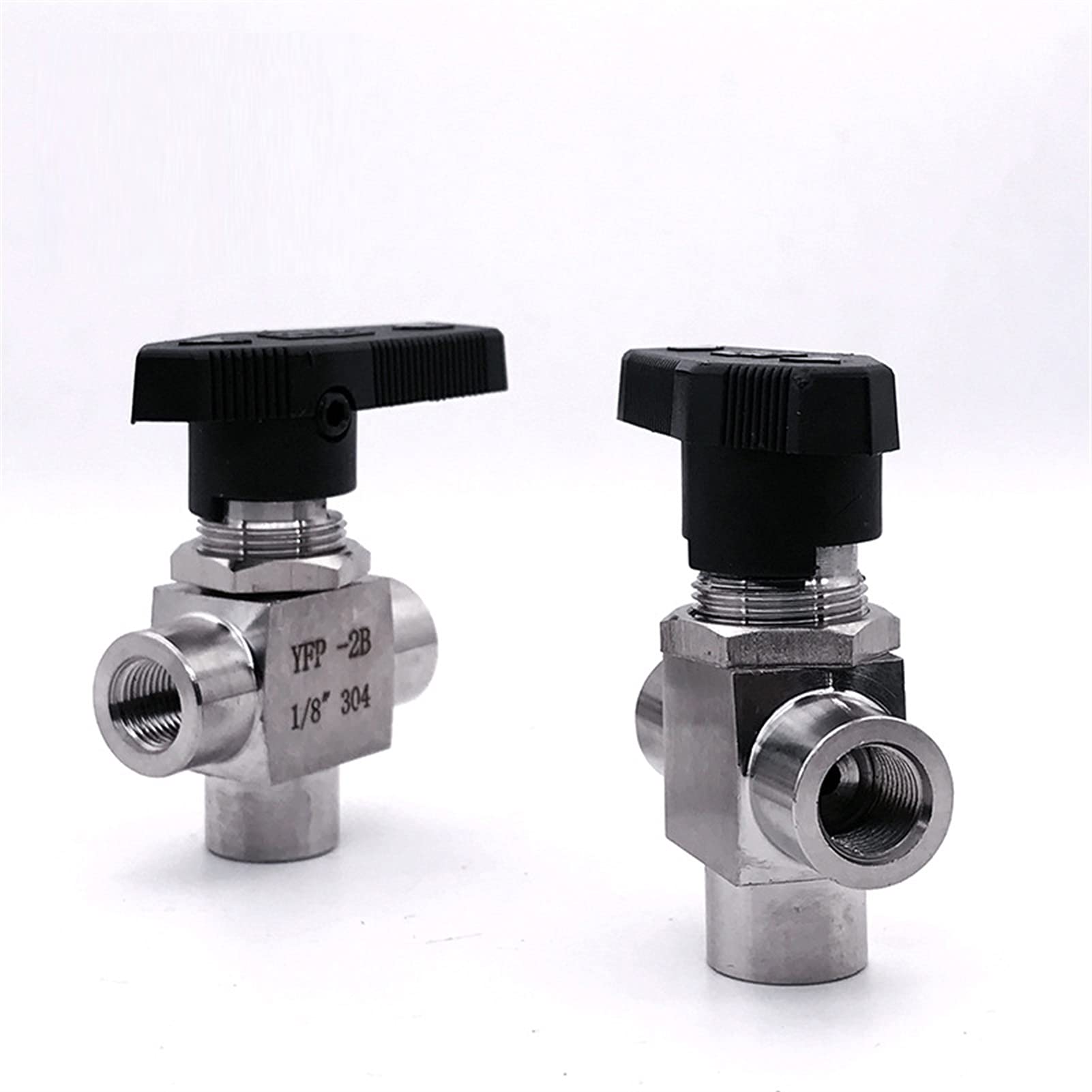 VSPPJYFG Three Way Female Thread Ball Valve G 1/4inch DN4 Stainless Steel 304 High Pressure High Temperature 3Way Ball Valve