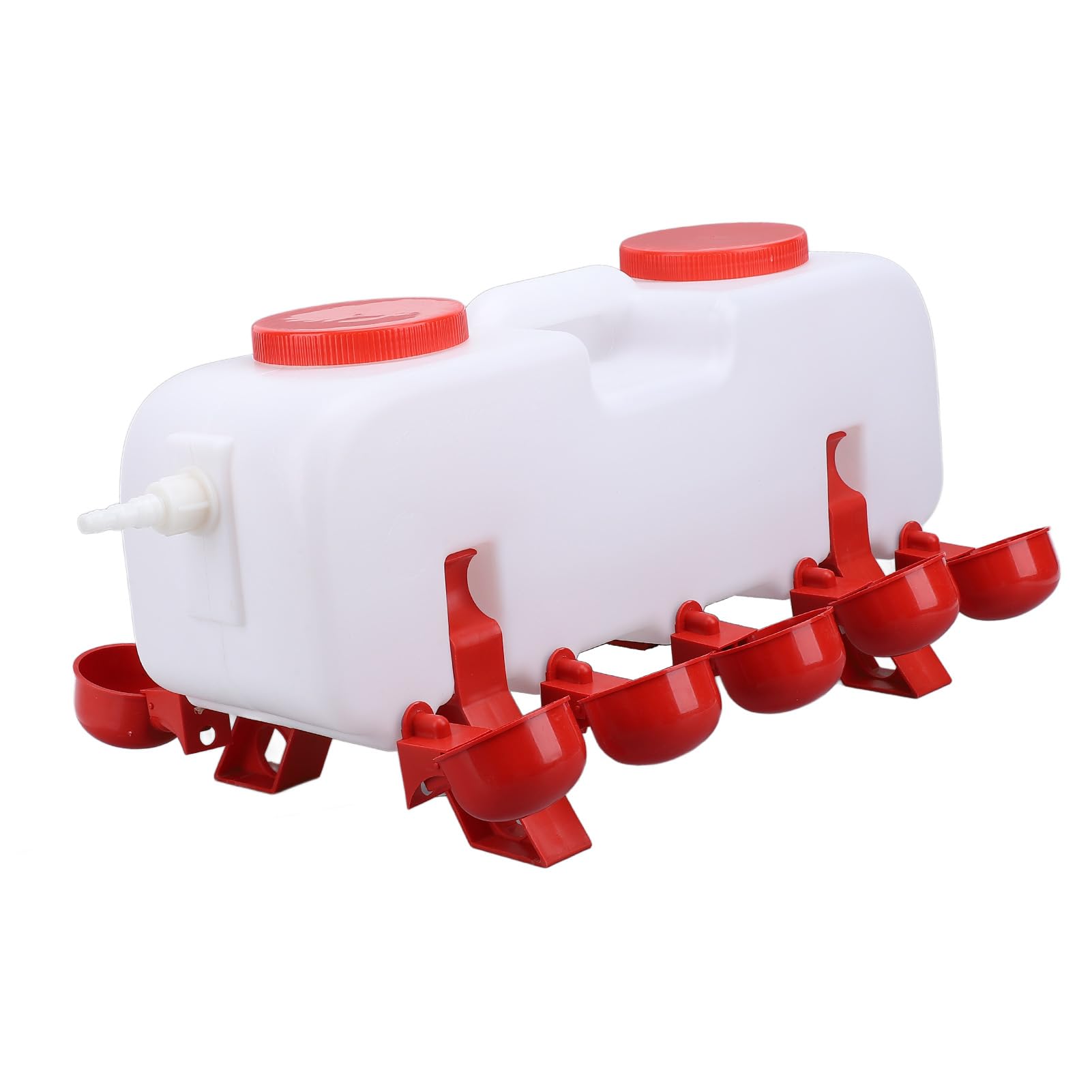 FILFEEL Distributore Automatico di Abbeveratoio per Polli, 10 Litri, Mangiatoia per Pollame con 10 Tazze, per Polli, Anatre, Oche (Diametro grande: 33 mm/1,29 pollici)