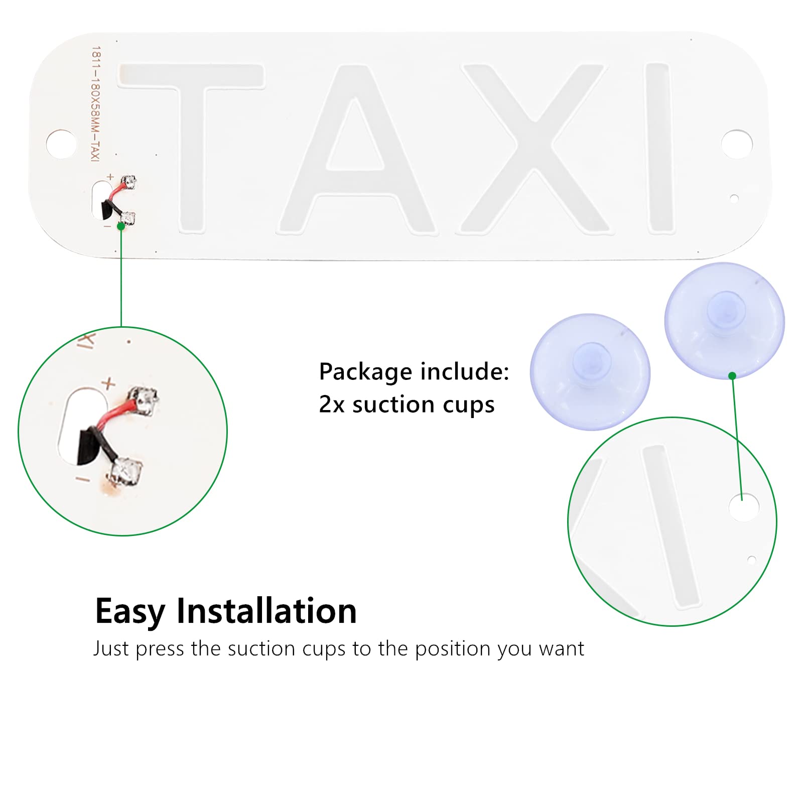Amazon | LEDタクシーライト 12V フロントガラスインジケータランプ