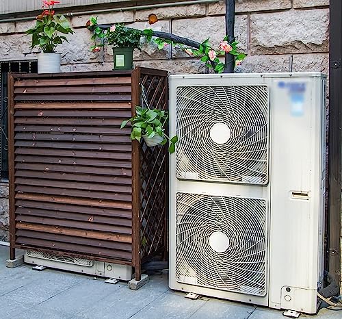 Cache-unité extérieure à persiennes en bois ventilé modèle 110X