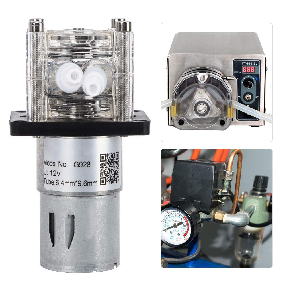 Peristaltikpumpe 12V 500 ml/min, G928 Aquarium Peristaltische Dosierpumpen Mikro Schlauchpumpe mit Kartenschlitz, für Aquarienlabor Biochemische Laboranalyse (12V)