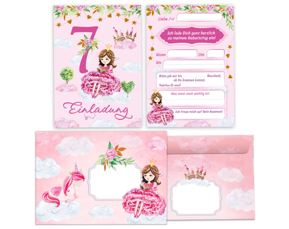 12 Tarjetas De Invitación Con 12 Sobres, 7º Cumpleaños Infantil, Granja