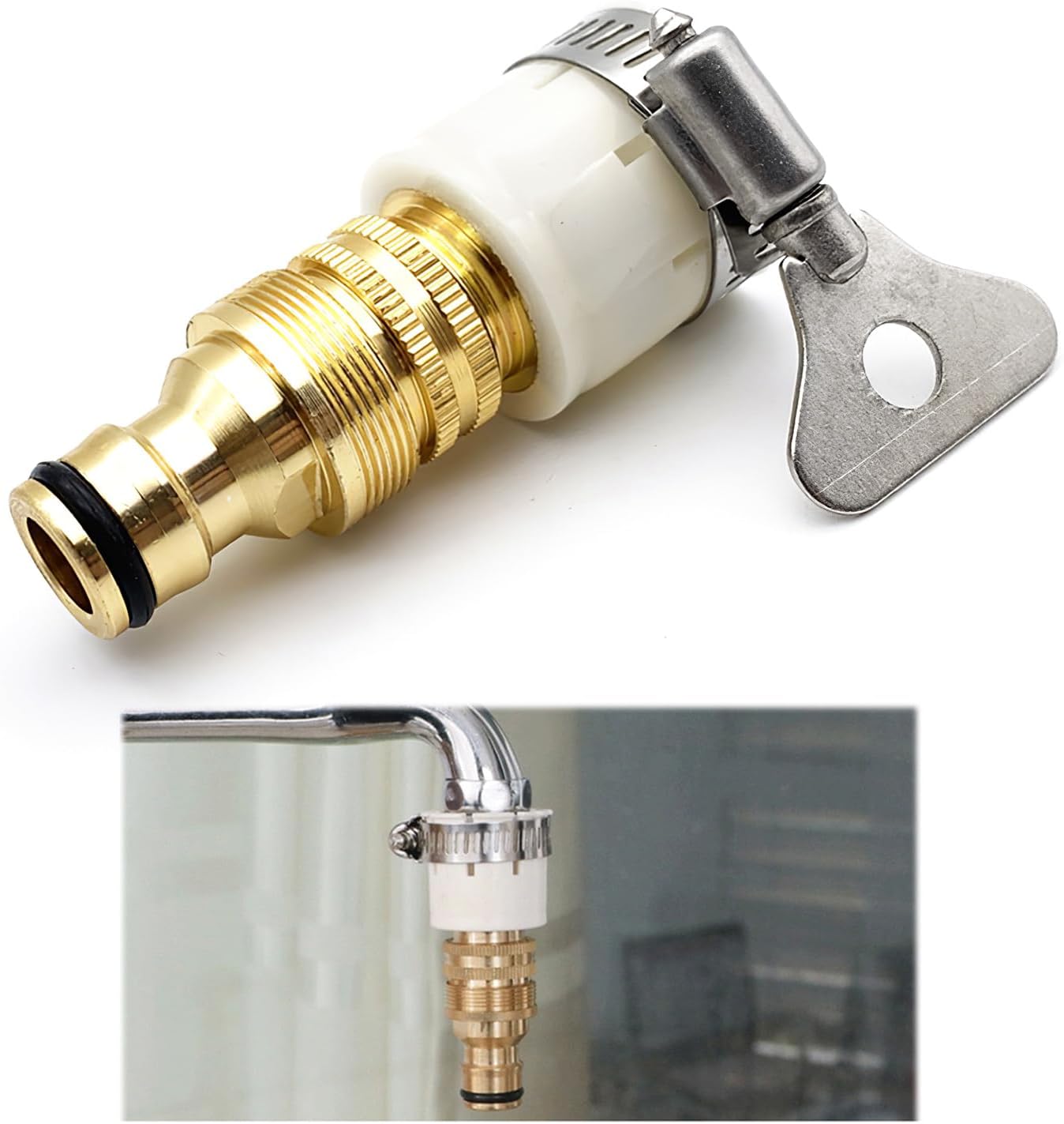 Universal Hose Tap Connector,1/2 Inch and 3/4 Inch Multifunctional 2In
