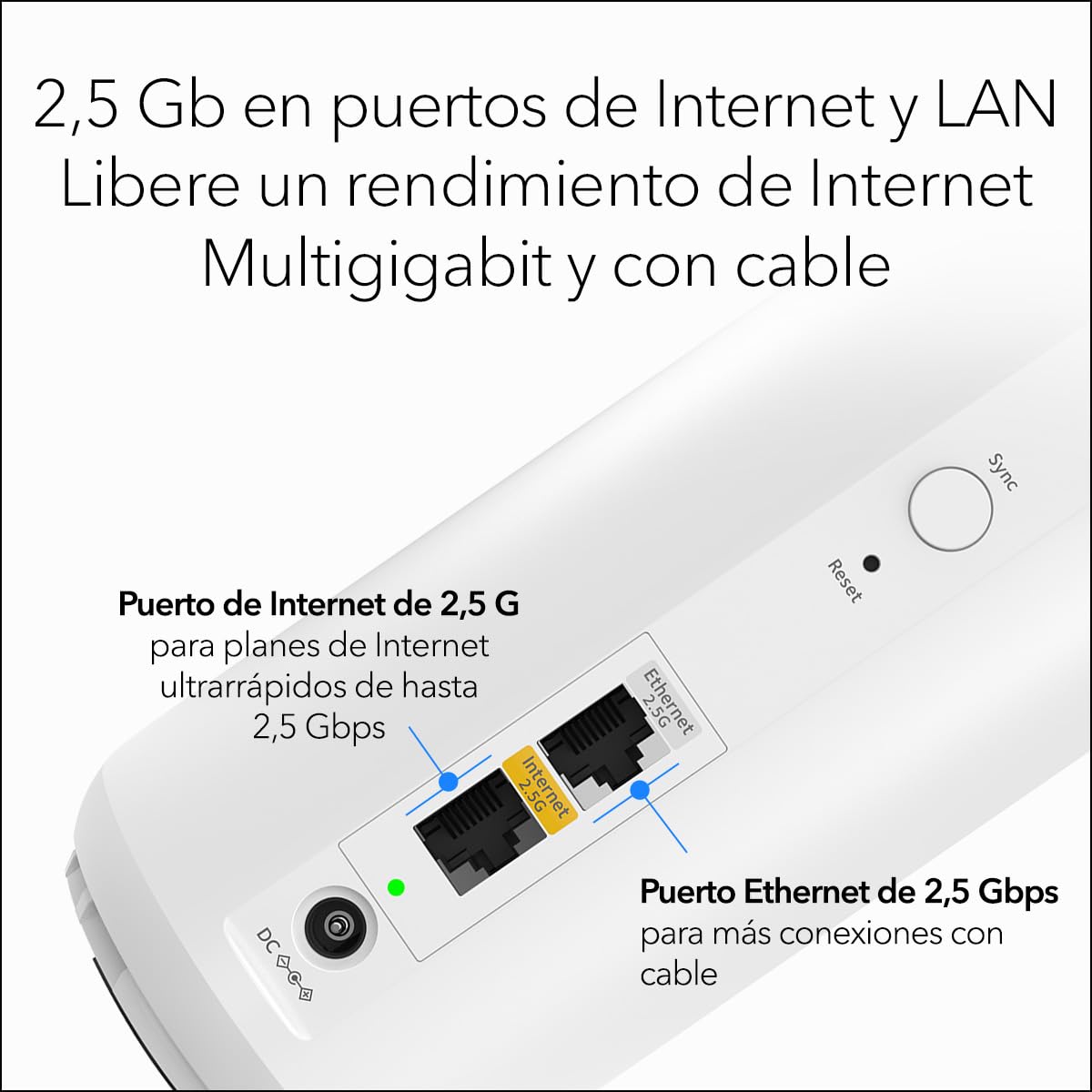 NETGEAR Orbi 370 | Sistema Mesh WiFi 7 | RBE373 | Router WiFi 7 y 2 satélites | hasta 3,6 Gbits/s | Alcance 360 m² | Soporta 70 Dispositivos | Puerto Internet 2.5GB | Dualbanda BE3600 | Blanco