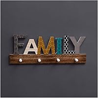 Vista 1 de AVEO Coat Hooks Wooden Coat Rack Nordic Creative Letters Wall Hook Door Mounted Clothes Hat Coat Hook Key Wall Organizer Rack Decoration Coat Rack
