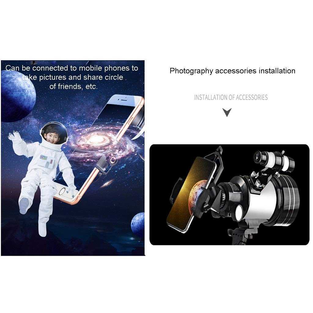 YSJNGF astronomiczny dzieci, reflektorów dla początkujących, obiektyw optyczny HD, przenośny teleskop podróżny z plecakiem i statywem (kolor: (pakiet 2)