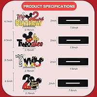 Vista 2 de TONIFUL Red Mouse Suministros para Fiesta de 2º Cumpleaños Centros de Mesa - Diseño Temático de Ratón Rojo y Madera Resistente para Recuerdos