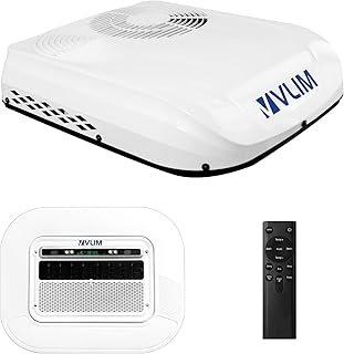 Vlim RV Air Conditioner 12V RV AC Unit 9500BTU Inverter Air Conditioner Rooftop RV Air Conditioner Quiet Cooling for RVs, Trailers, Fifth Wheel and Food Trucks