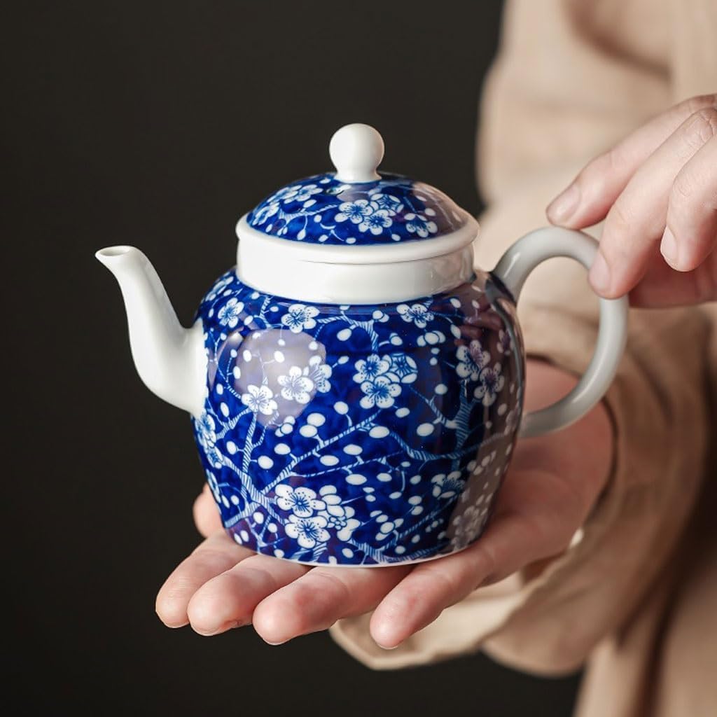 Ceramic Teapot Chinese Style Filtered Tea Brewing Teapot Plum Teapot Ceramic Single Pot Household Kung Fu Tea Set Tea Pot Ceramic