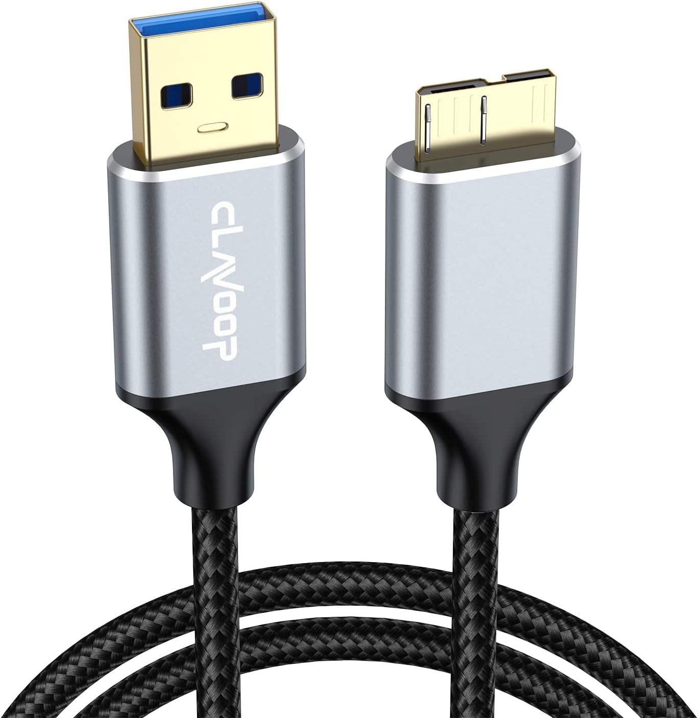CLAVOOP External Hard Drive Cable 3ft 5Gbps Data Transfer, USB 3.0 A to Micro B Cord Replacement for Seagate Toshiba WD Western Digital Hard Drive Xbox Game Drive Brother Scanner