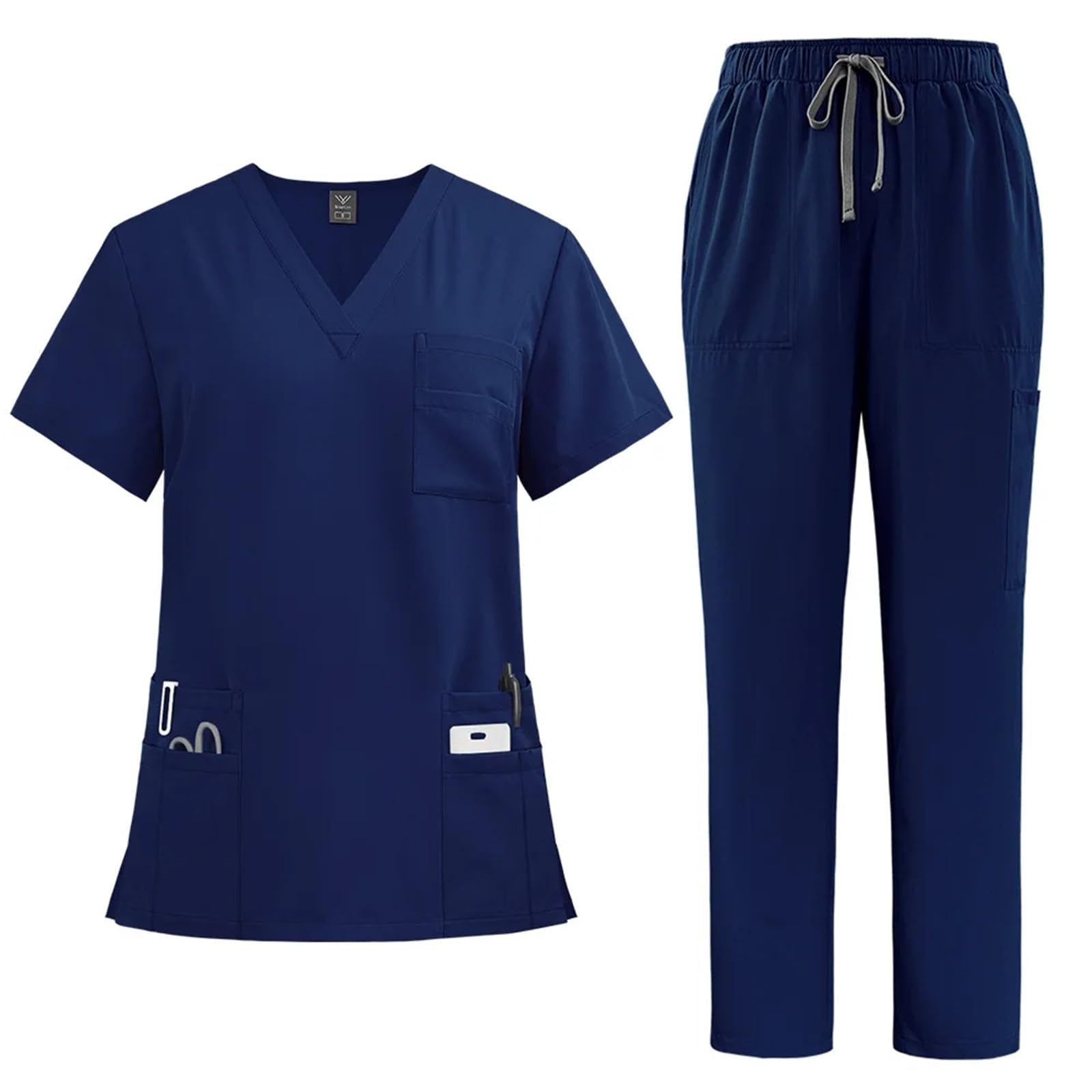 Uniformen für Pflegekräfte Arbeitskleidung for Ärzte und Pflegekräfte, OP-Kittel, gerade Hose, einfarbiges Set
