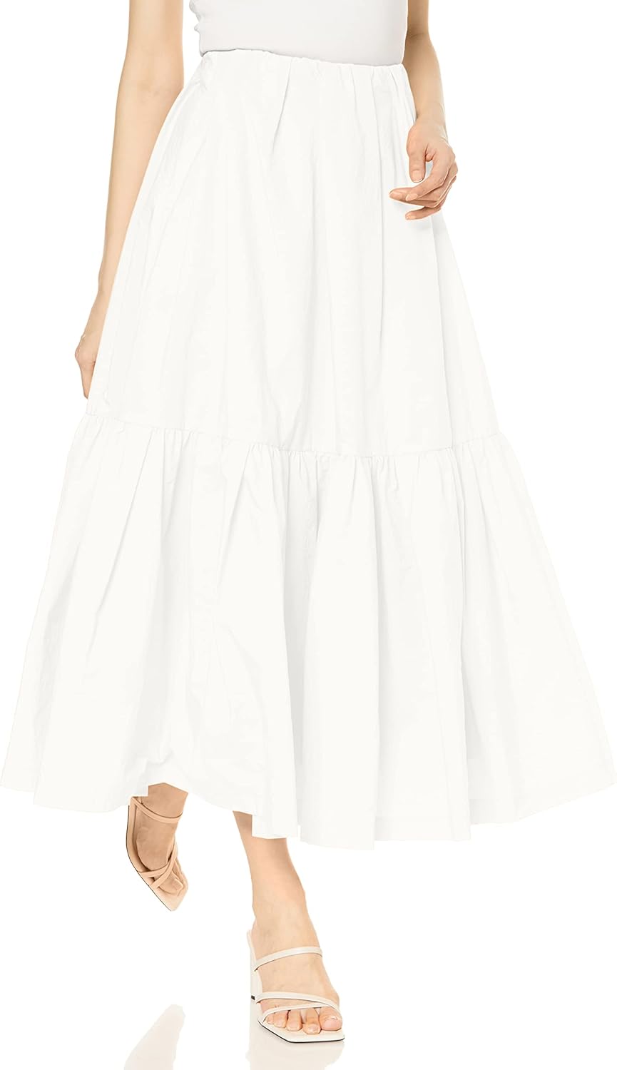 emmi atelier ボリュームティアードスカート ホワイト-