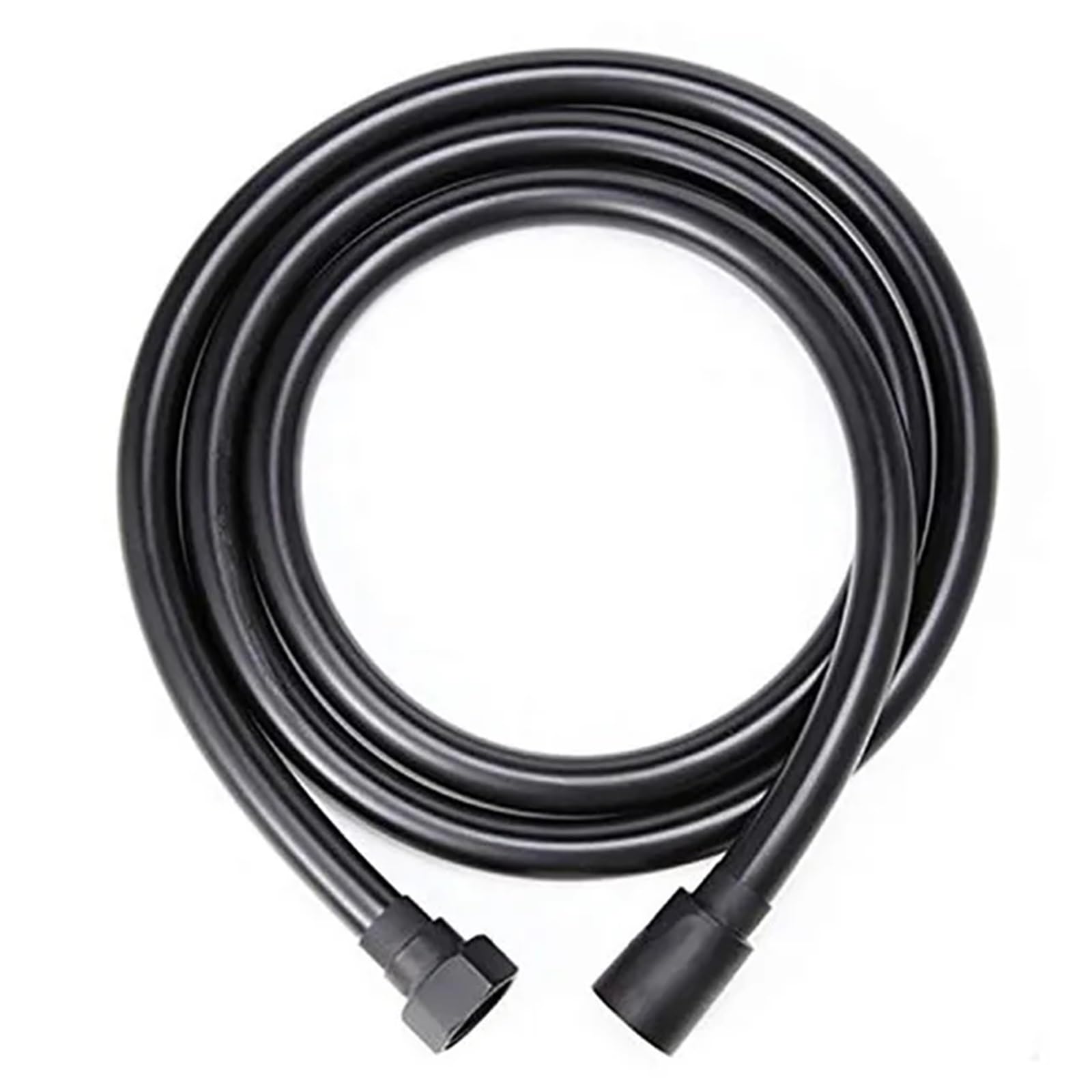 Universal Chrome Shower Pipe, Shower Hose PVC Multicolor 150-400CM Bathroom Shower Tube(Black,200CM)