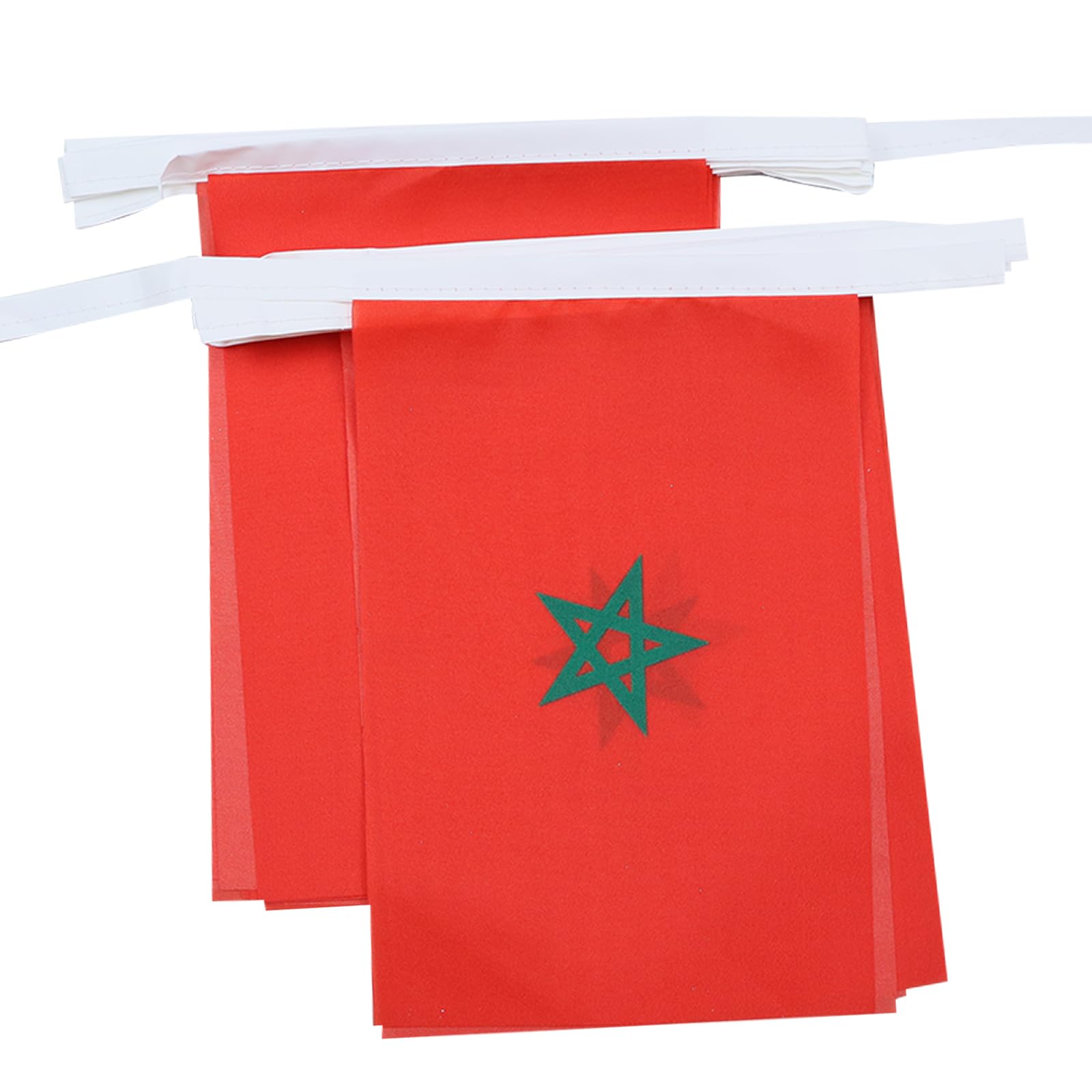 AZ FLAG - Morocco Bunting Flag - 40 Ft Garland with 20 Moroccan Flags 18'' x 12'' - 100% Polyester String Pennant - 12 meters