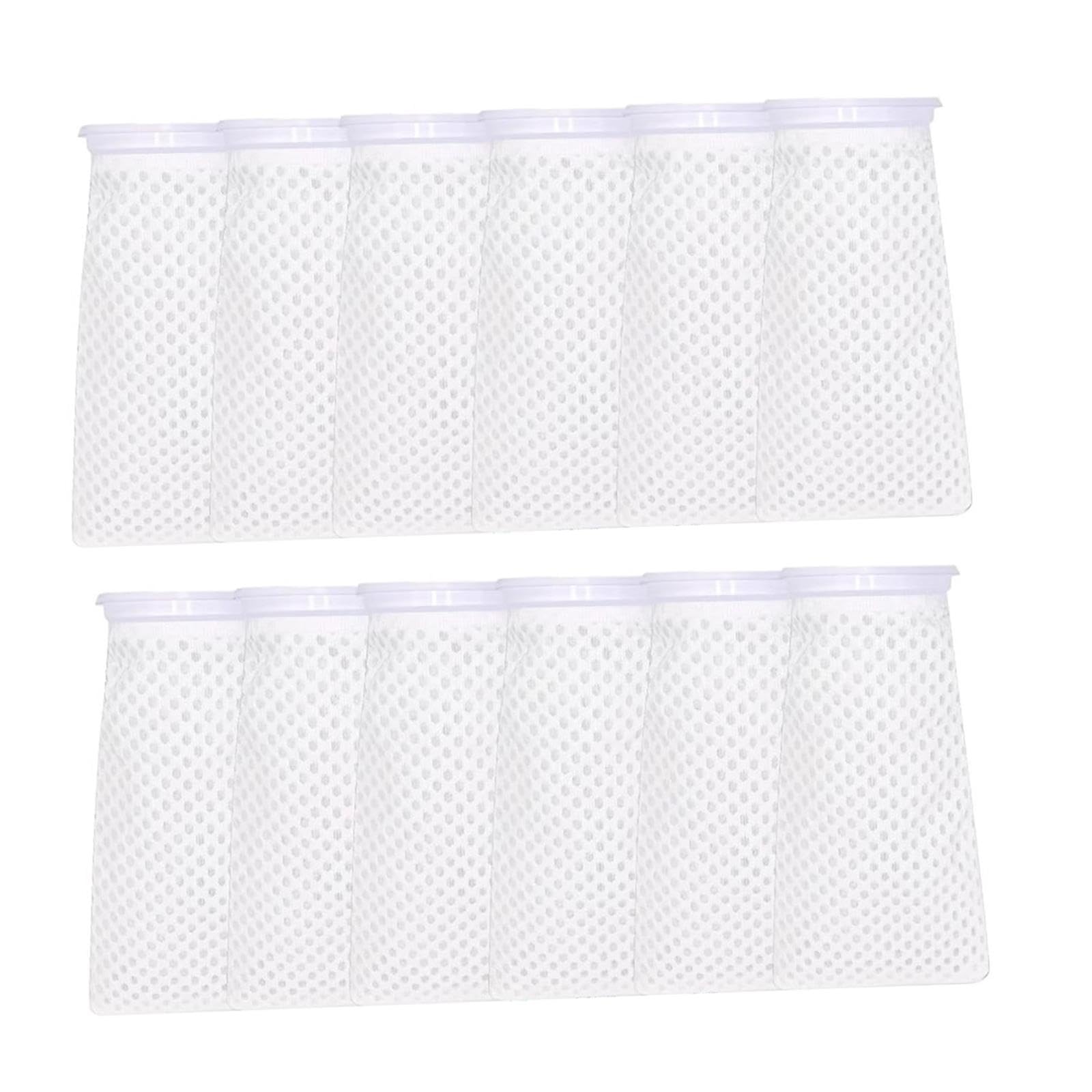 12 calcetines de filtro de acuario de malla de 150 micras reutilizables para tanque de peces, bolsa de filtro de 4 pulgadas, accesorio de mejora de la calidad del agua