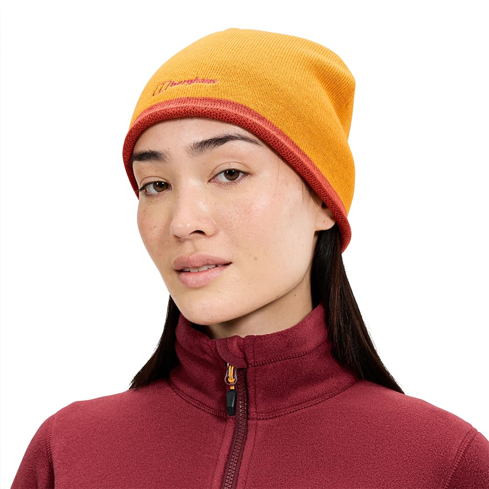 Berghaus Unisex Blocks Beanie Hat | Reversible Beanie, Orange, ONESZ