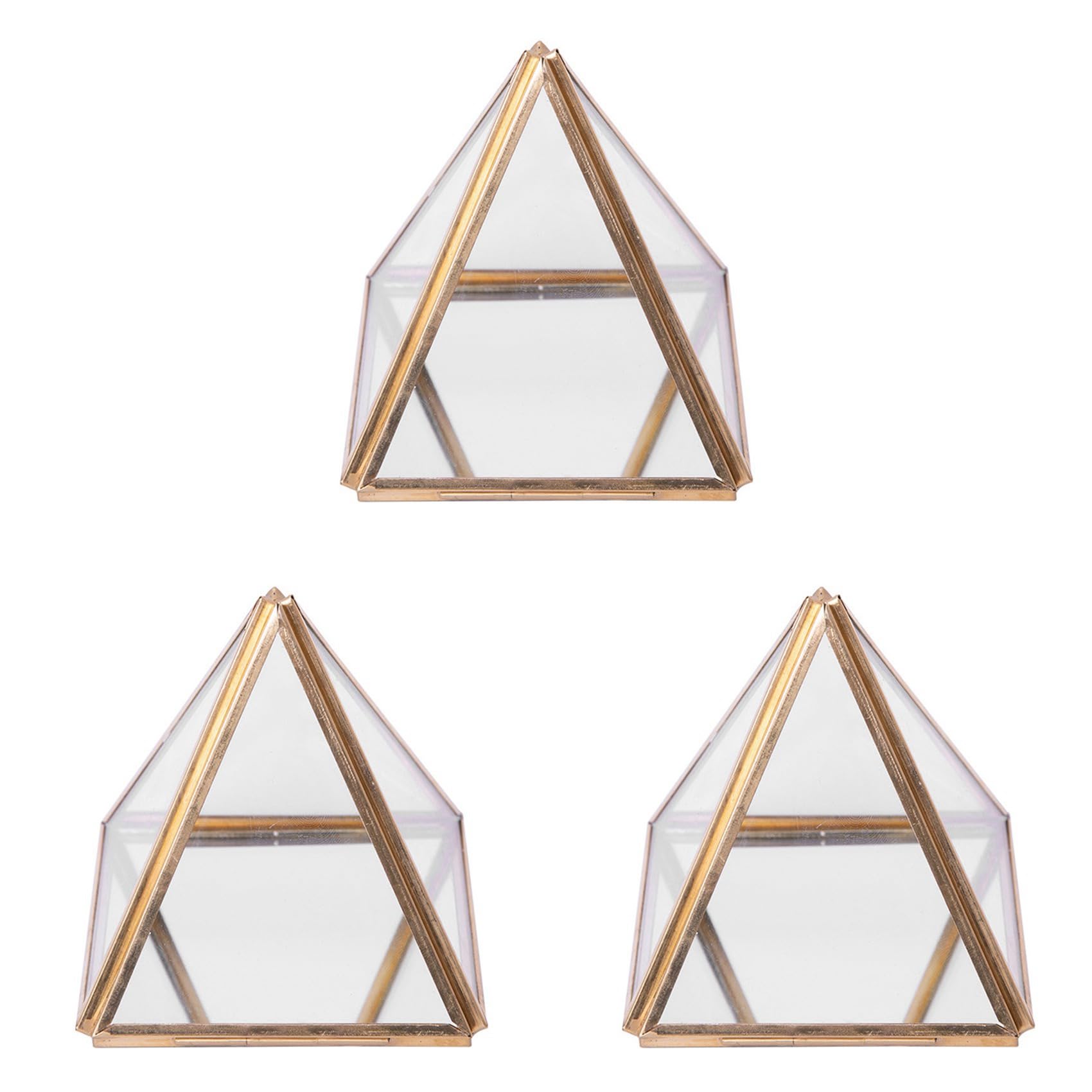 Boîte en verre géométrique dorée 3X, le pack ultime pour le SEO et la déco