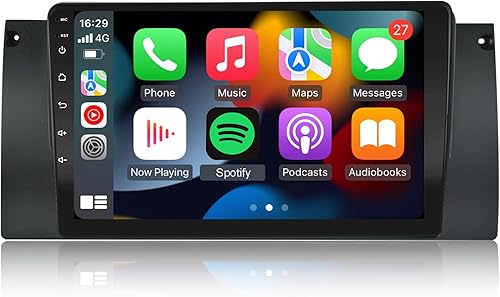 LEXXSON Android 10.1 Carplay Radio de coche, compatible con Apple CarplayAndroid Auto, pantalla táctil capacitiva de 9 pulgadas, navegación GPS de