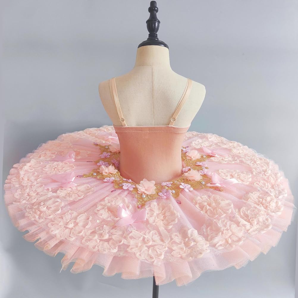 Professionelles Ballettkleidung Ballettkleid, Elegantes Mädchen-Ballerina-Tutu-Rock, Moderne Kinder Rosa Anzkostüm