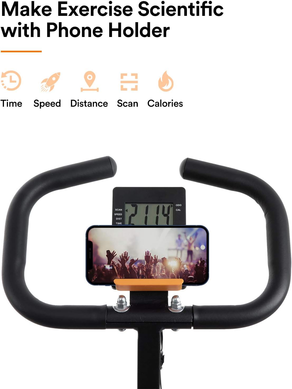 UREVO 3 in 1 Foldable Exercise Bike Magnetic Stationary Folding Indoor Cycling Exercise Bike Squat Machine Row and Ride Trainer Fitness Workout Machine 330 LBS Weight Capacity with LCD Monitor : Sports & Outdoors