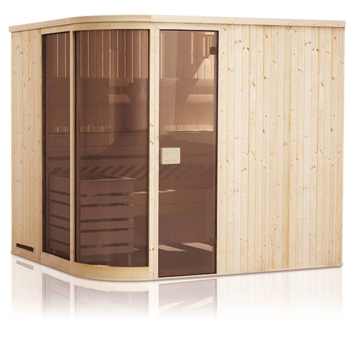 sauna tonneau 244 cm arrondi avec poêle