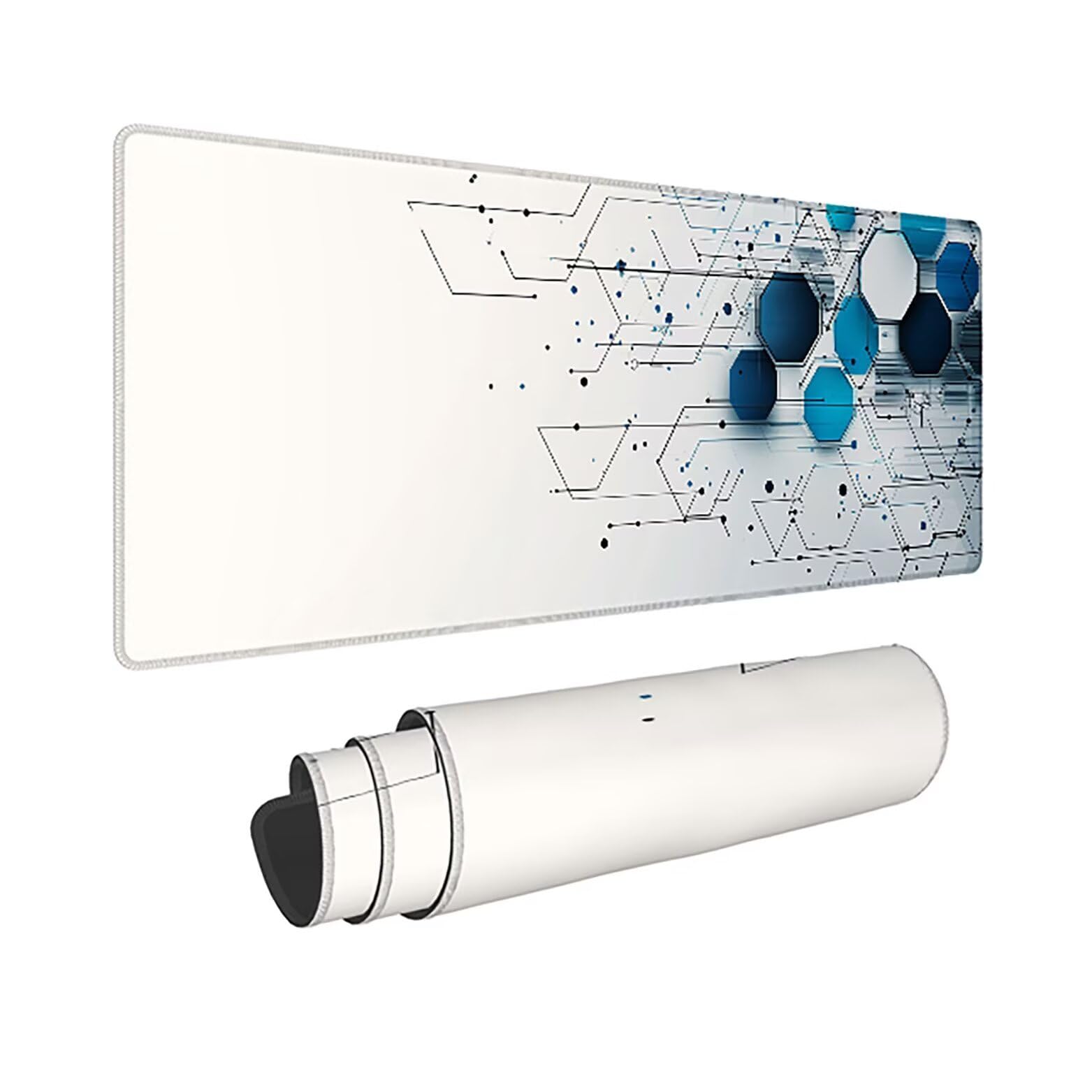 Biała pojedyncza podkładka pod mysz do gier XXL, podkładka pod mysz XXL - 1400 x 600 x 3 mm, podkładka pod mysz matowa, bardzo duża tkanina dla graczy, podkładka pod mysz dla graczy, osobisty -43385