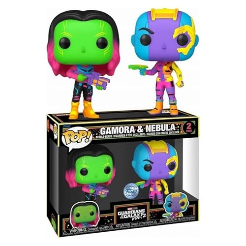 Pop! Exclusive Black Light Two Pack Marvel Guardians Of The Galaxy Vol. 2 Gamora & Nebula #2 #TOP22