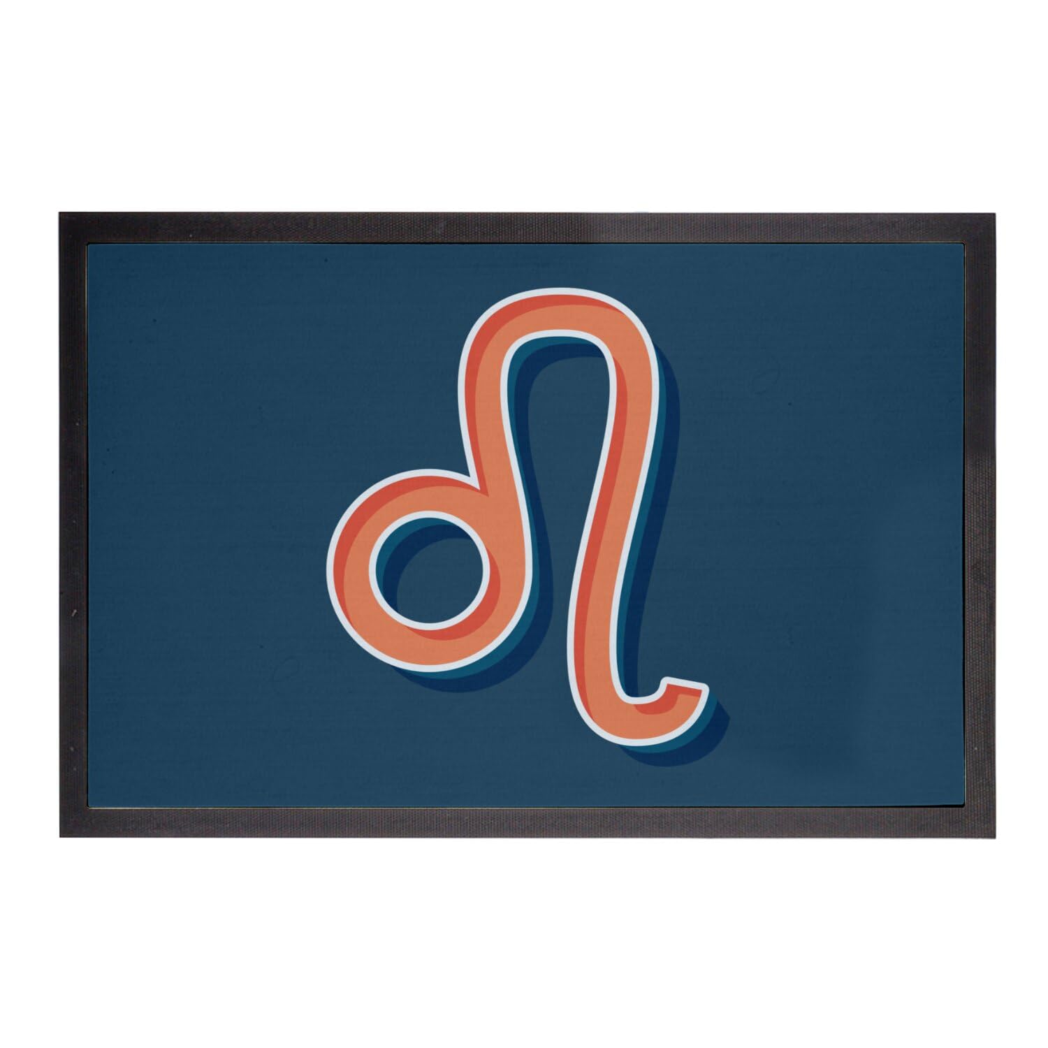 Paillasson Bleu Lion astrologique 75x50cm tapis de prestige aux astres
