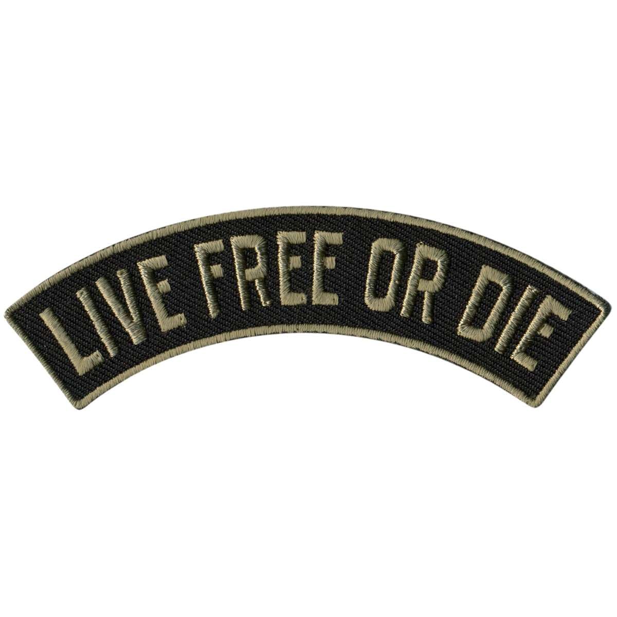 Hot Leathers Live Free Or Die 4” X 1” Top Rocker Patch PPM4140-4 Width x 1 Height Inches
