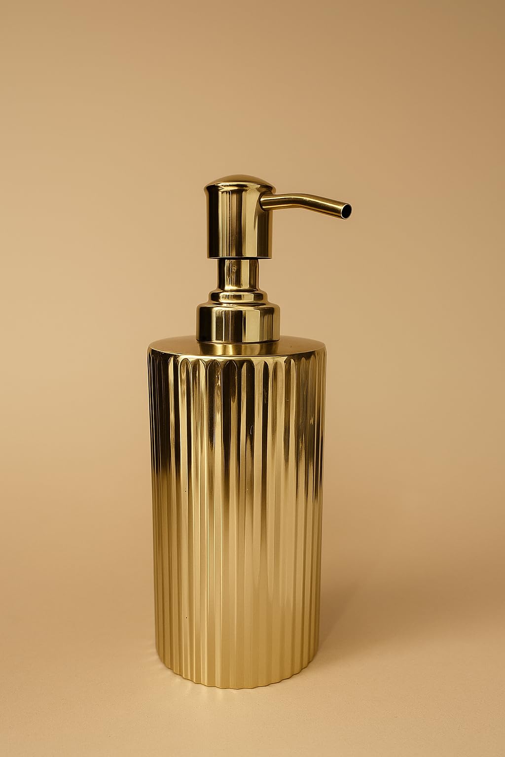 Vertical Ribs 'Satin Brass' Stainless Steel 'Soap or Sanitizer Dispenser' Made in India by GRD International