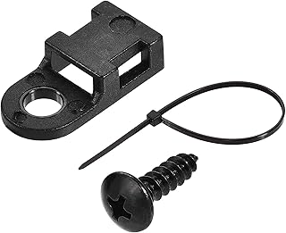 Cable finisherCord Management Organiser Clamps Home and Office, 19mm x 9mm x 4.6mm Nylon Cable Fasten Clip with Screws and Ties Black 50 Set