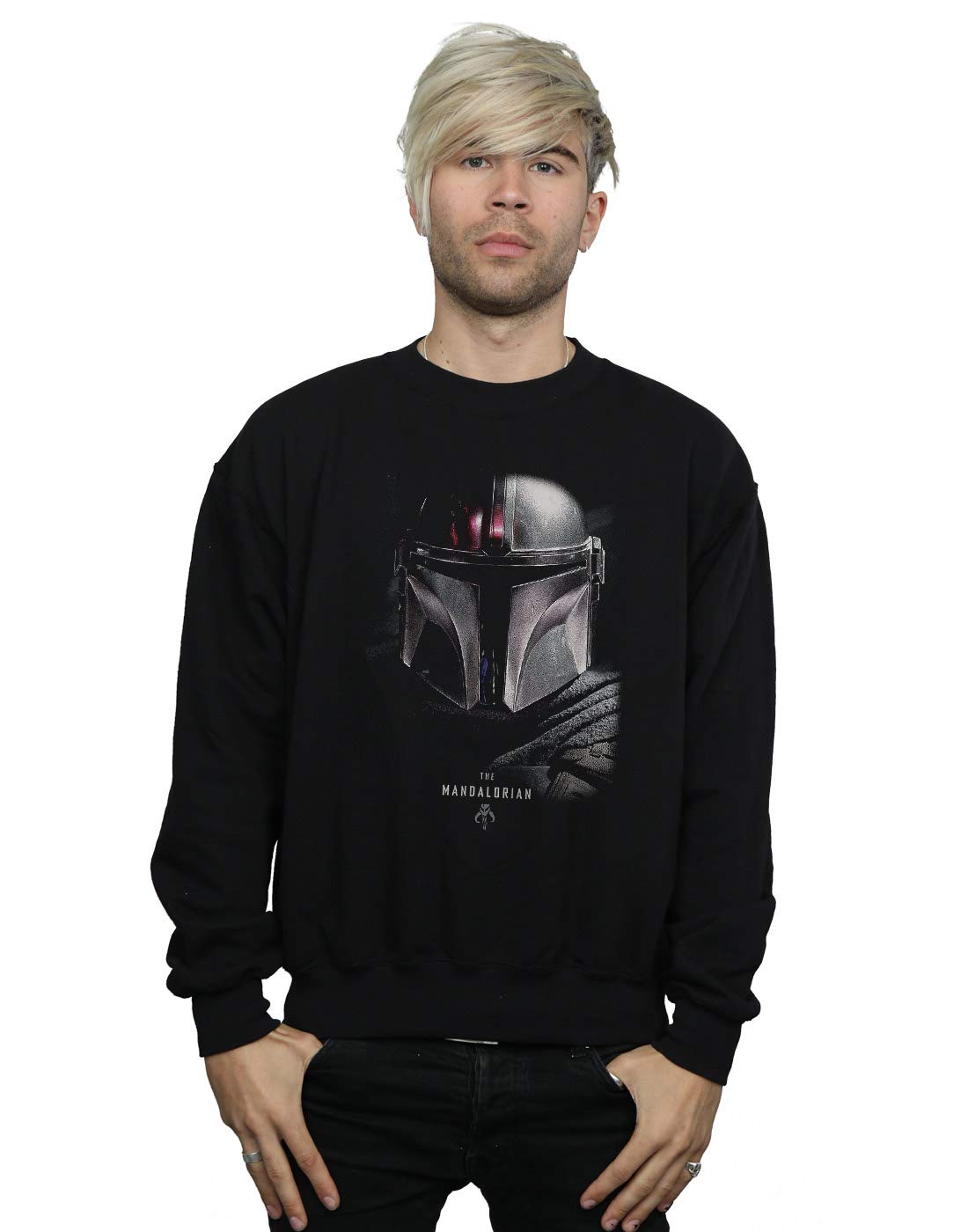 Absolute Cult Men's Black Star Wars The Mandalorian Poster Sweatshirt Small