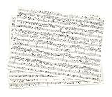 Kraftpapier DIN A4, Musiknoten, 20 Stück, 100 g/qm, Kreativ-Papier Karten gestalten