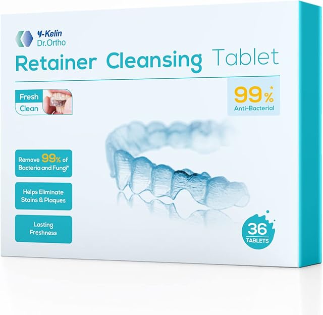 Y-Kelin Retainer Cleaner,Retainer Cleansing Tablets-1 Months Supply,Denture Cleaning Tablet, Retainer,Dentures,Mouth Guard Cleaner 36 Tablets