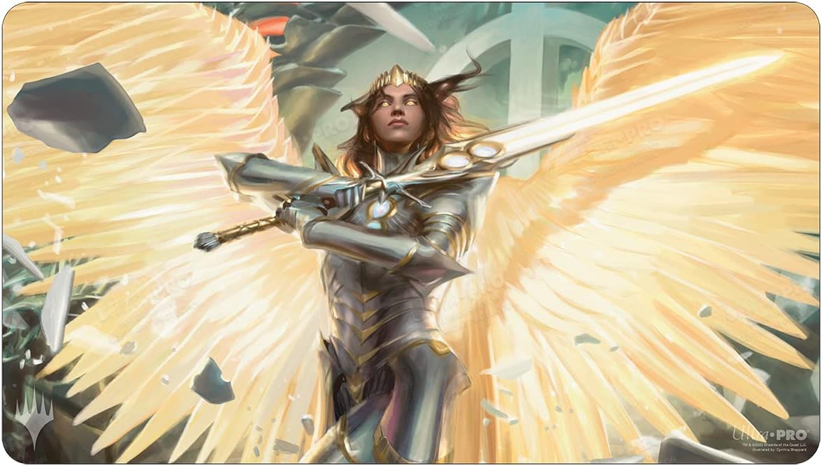 Ultra PRO - March of The Machine Card Playmat ft. Archangel Elspeth for MTG - Protect Your Cards During Gameplay from Scuffs & Scratches, Perfect as Oversized Mouse Pad for Gaming & Desk Mat