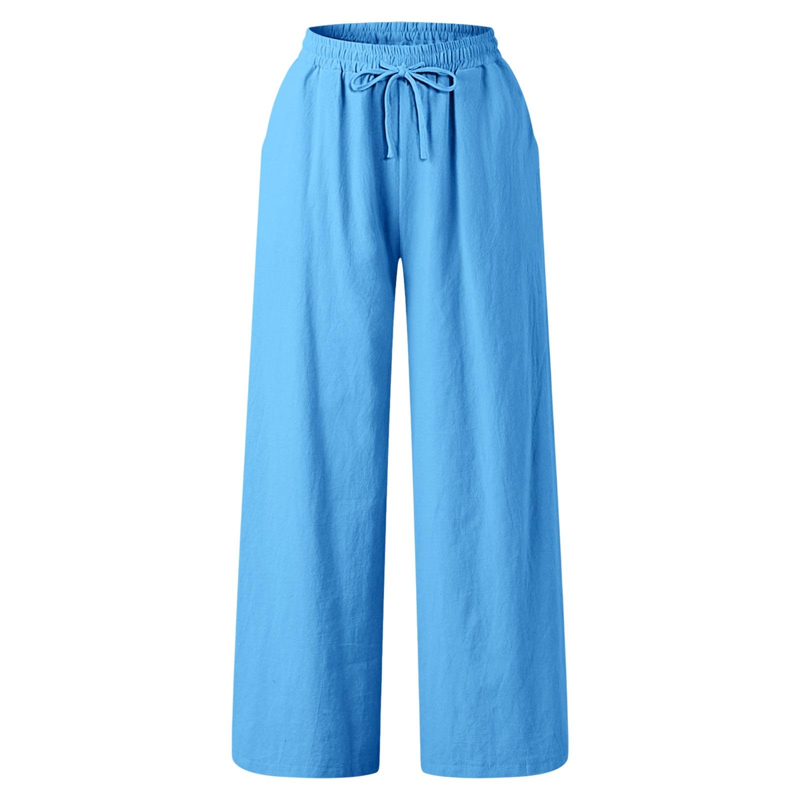 Completo Coordinato Donna, Maglia Scollo a V Maniche Tre Quarti, Pantaloni a Gamba Larga con Coulisse e Tasche Laterali, Abbigliamento Vacanza Estiva Comodo Quotidiano