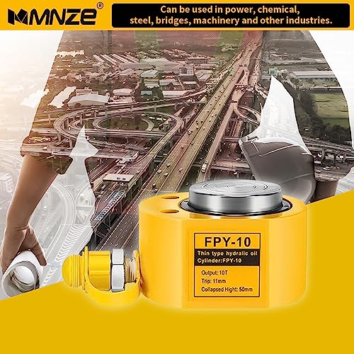 Image of 10T 11mm /0.43 inch Stroke Hydraulic Cylinder Jack - Mini Hydraulic Ram Jack - Porta Power Retract - Automatically Split - Single Acting Lifting Cylinders for Machinery, Ship Bridge Construction