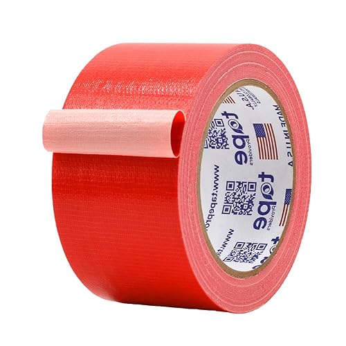 MAT Cinta adhesiva de grado industrial rojo, 2.5 pulgadas x 60 yardas, impermeable, resistente a los rayos UV para manualidades, mejoras en el
