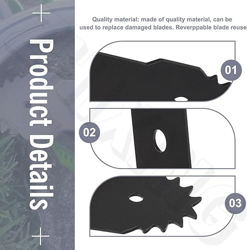 Miniatura 4 de Cuchilla de doble filo de 7.5 pulgadas compatible con D-enali 12 Amp eléctrica con cable para césped, resistencia confiable, alta eficiencia de