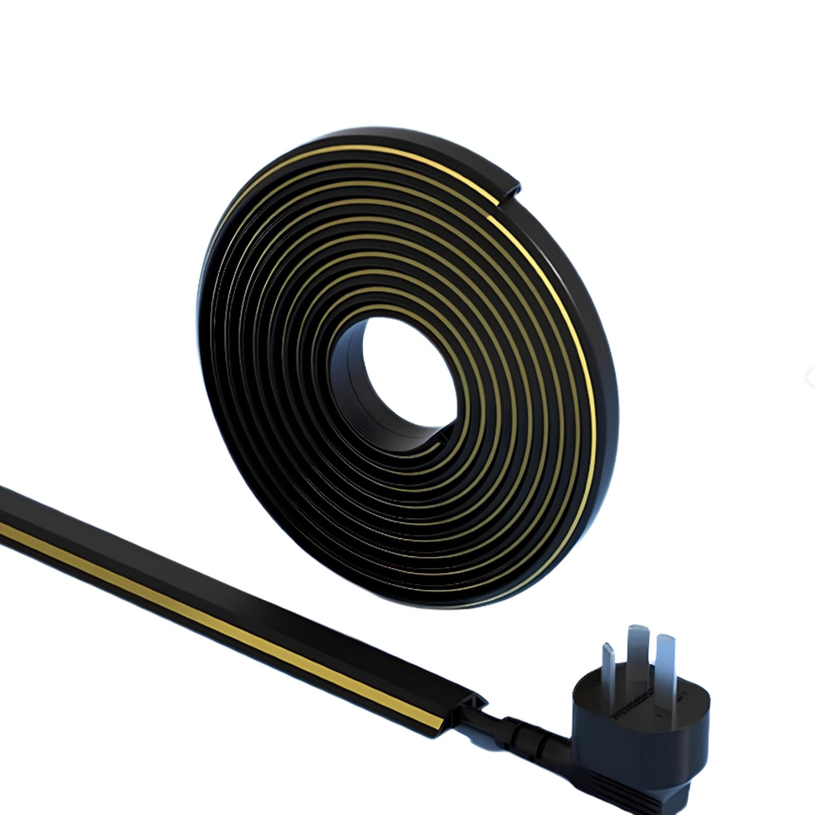 Canalina Passacavi Adesiva, Cable Management, Coperture for Cavi for Cavi sul Pavimento, Copertura for Cavi in ​​PVC Morbido Autoadesivo for Casa, Ufficio, Palestra, Ristorante