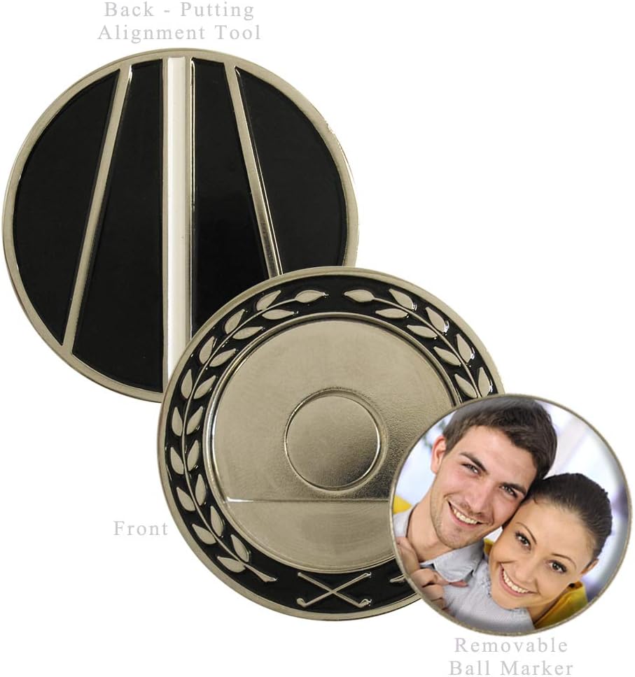 Indiana Metal Craft Personalized Photo Image Jumbo Golf Ball Marker with Putting Alignment Device