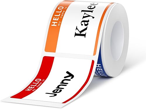 NIIMBOT Etiquetas de nombre para impresora de etiquetas B1B21B3S, etiquetas adhesivas de nombre de 2 x 3 pulgadas, impermeables, a prueba de aceite,